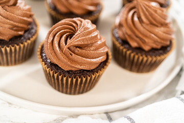 Baking Chocolate Cupcakes with Decadent Chocolate Frosting