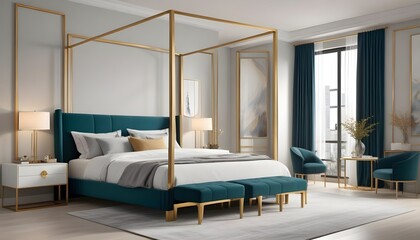 Photo interior modern design room 3d illustration