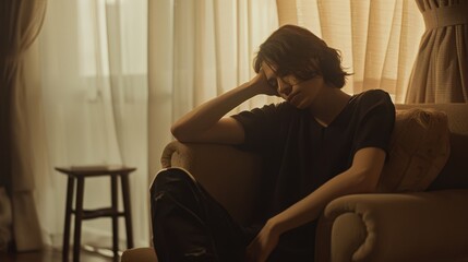 Fototapeta premium The pensive young man