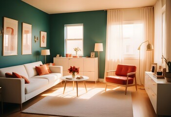 Fototapeta premium Photo interior modern design room 3d illustration