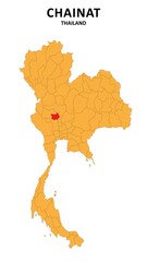 Chainat Map is highlighted on the Thailand map with detailed State and region outlines.