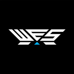 WES letter logo vector design, WES simple and modern logo. WES luxurious alphabet design