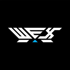 WEX letter logo vector design, WEX simple and modern logo. WEX luxurious alphabet design