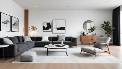 Photo interior modern design room 3d illustration