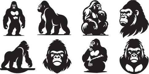 Gorilla Silhouette Icon Vector illustration