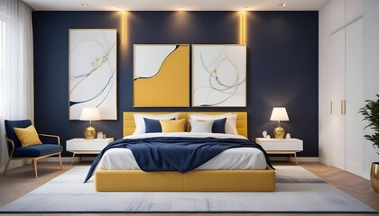 Photo interior modern design room 3d illustration