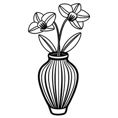 vector illustration of vase with flower