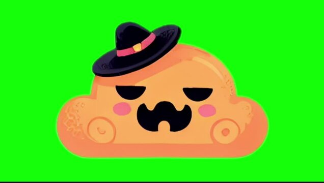 Looping Cute Halloween Character Popup on Green Screen