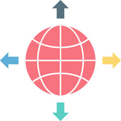 Global Network Icon Flat Icon