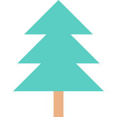 Fototapeta premium Fir Tree Icon Flat Icon