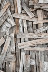 Abstract arrangement of wooden planks in a contemporary, neutral palette.