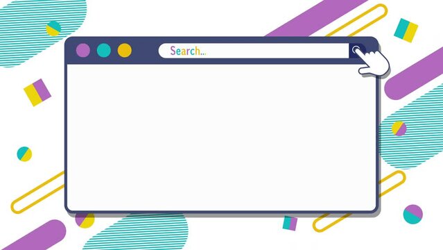 ウェブ検索のフレーム、クリックするアニメーション