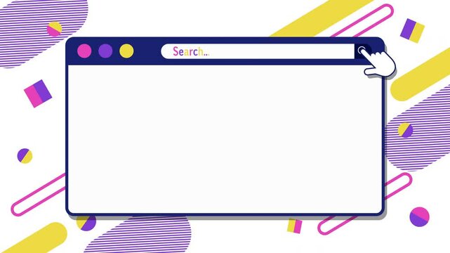 ウェブ検索のフレーム、クリックするアニメーション
