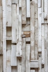 Abstract arrangement of wooden planks in a contemporary, neutral palette.