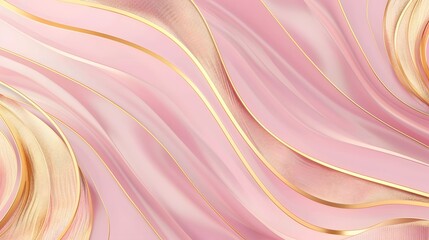 Abstract dusty blush liquid watercolor background with golden cracks. Pastel pink marble alcohol ink drawing effect. Vector illustration design template for wedding invitation