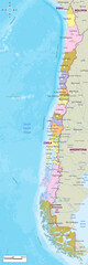 Fototapeta premium Political map of Chile