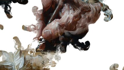 Hand written letter 4K Ink Splash Animation. Hand written letter with an ink pen 4K Ink Splash Animation