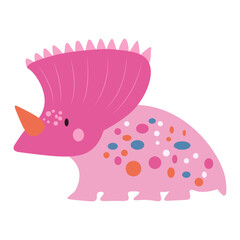 The cute Triceratops cartoon with a transparent background can be used for decoration, wallpaper, design, etc.
