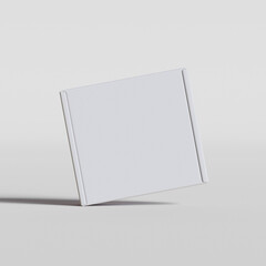 White paper cardboard box isolated on gray background