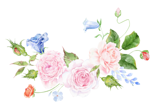 Colorful watercolor summer flowers bouquet, hand drawn botanical illustration,  bright watercolor flowers blooms, artistic, painting, Wedding stationary, greetings, wallpapers, fashion