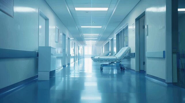 World Patient Safety Day, International Surgeon's Day. An empty hospital corridor - Powered by Adobe