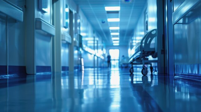 World Patient Safety Day, International Surgeon's Day. An empty hospital corridor