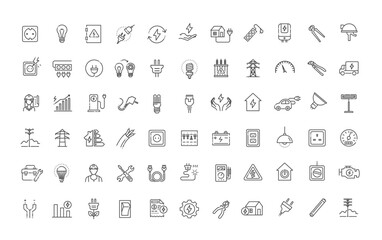 Electricity icons. Power related icons