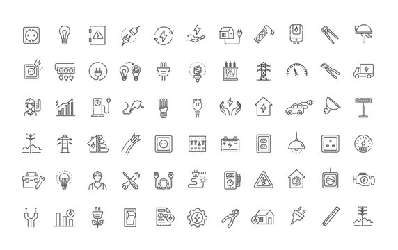 Electricity icons. Power related icons