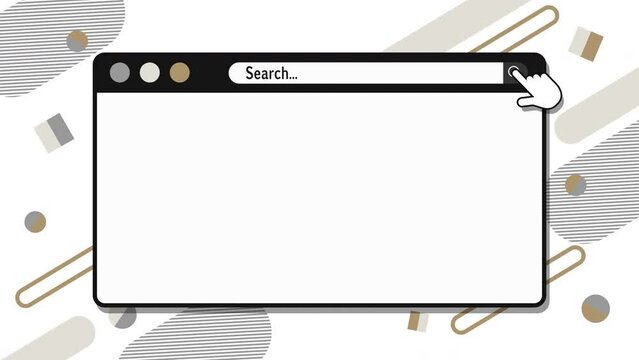 ウェブ検索のフレーム、クリックするアニメーション