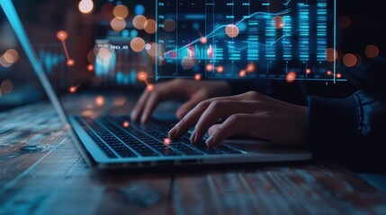 Hands Typing on Laptop