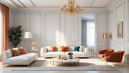 Fototapeta premium Photo interior modern design room 3d illustration