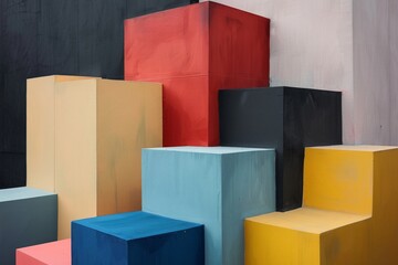 Simple, large color blocks in a modern palette, with clean edges and subtle texture. 