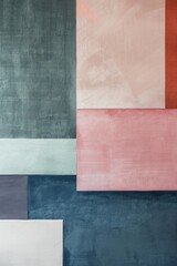 Simple, large color blocks in a modern palette, with clean edges and subtle texture. 