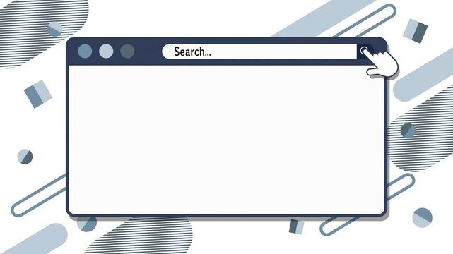 ウェブ検索のフレーム、クリックするアニメーション