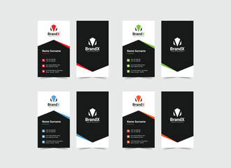 Set of Vertical Corporate Business Card Design vector. Modern elegant Clean design. Vertical card print template