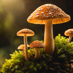 Fototapeta premium mushroom, a beautiful mushroom,mushroom in forest,mushroom in rainny