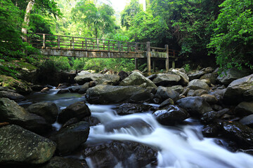 Namtok Pa La-U or Pa La U Waterfall, the beautiful waterfall in deep forest at Prachuap Khiri Khan Province, Thailand 