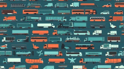 Abstract Colorful Pattern of Vehicles