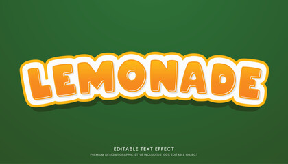 lemonade editable 3d text effect template bold typography and abstract style drinks logo and brand
