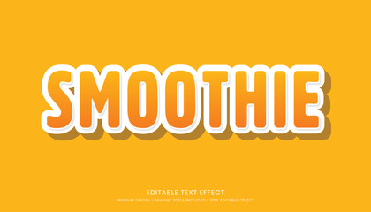 smoothie editable 3d text effect template bold typography and abstract style drinks logo and brand