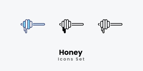 Honey icons vector set stock illustration 