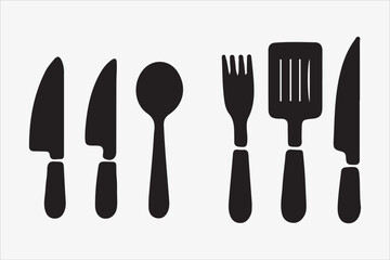 kitchenware silhouette vector illustration on a White Background