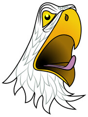 eagle head with open beak