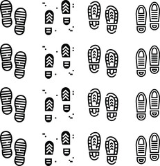 Vector black dirty footprint set vector art