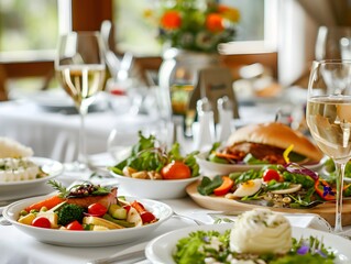 Elegant Dining Experience with Gourmet Prix Fixe Menu on Table Setting