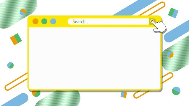 ウェブ検索のフレーム、クリックするアニメーション