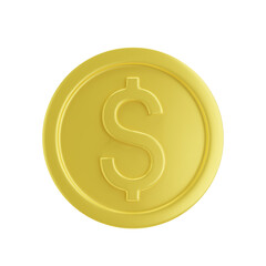 Dollar. 3d vector gold coin of usa dollar. Golden money. Currency dollar. Isolated, vector