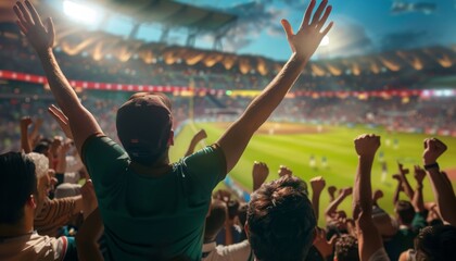 Fans Celebrating at a Cricket Match