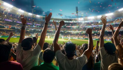 Fans Enjoying a Cricket Match