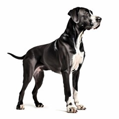 Obraz premium Great dane dog breed standing against white background, AI Generated